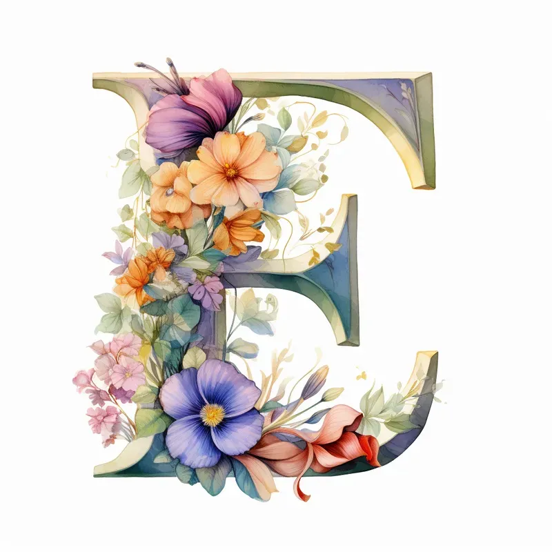 Intericate Letters Watercolor Floral Intricate Letters Midjourney Prompt | PromptBase