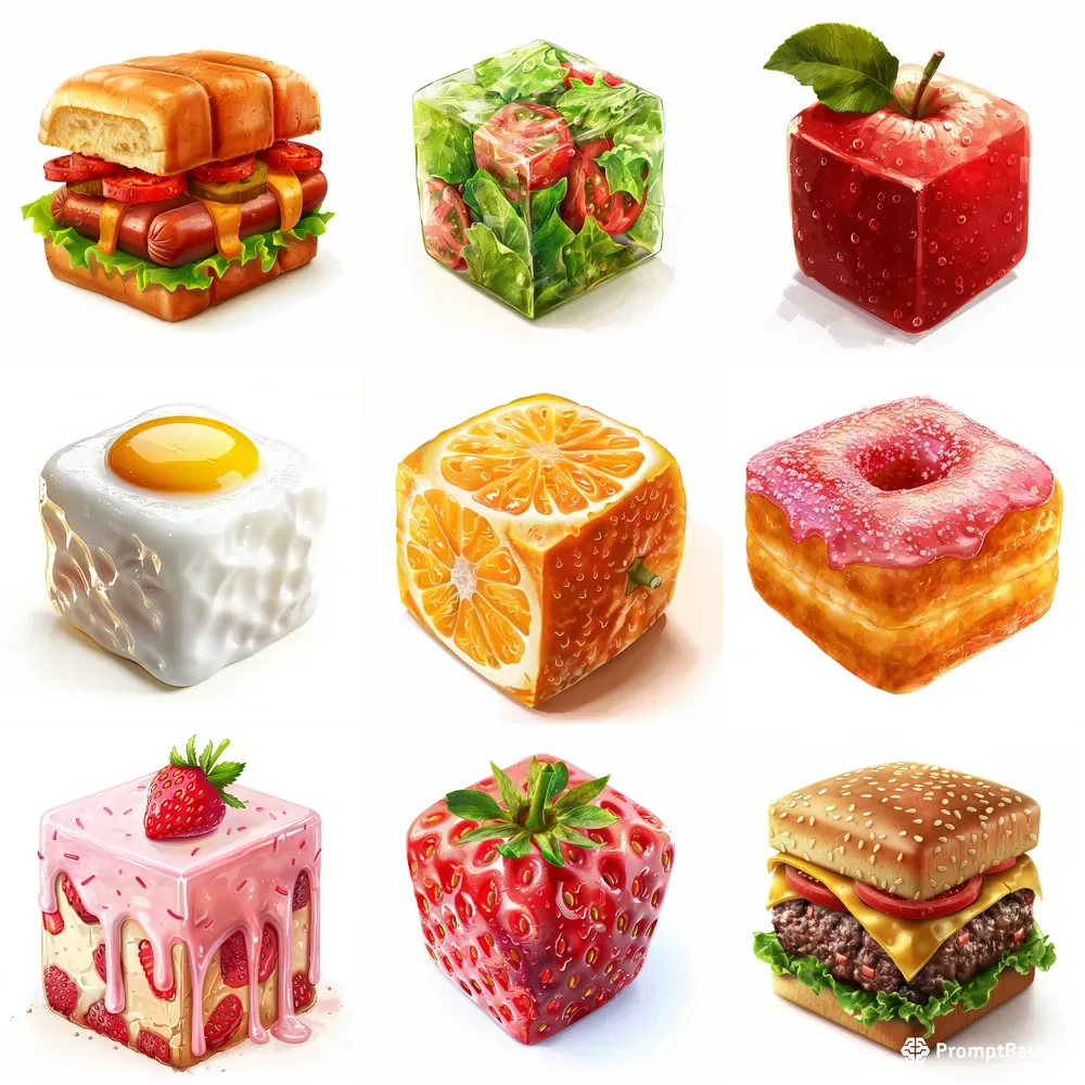 Cubes Food Midjourney Prompt PromptBase
