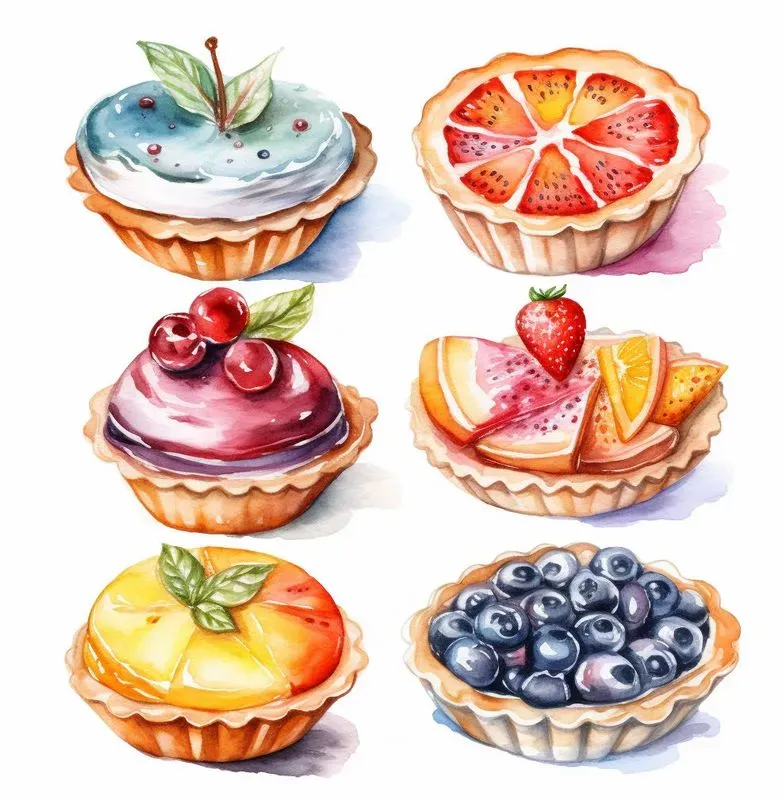 Watercolor Food Clipart Sets Midjourney Prompt | PromptBase