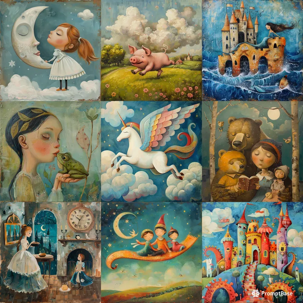 Magical Storybook Illustrations For Kids Midjourney Prompt | PromptBase