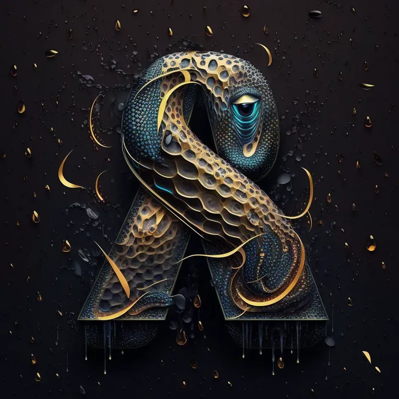 3D Python Leather Lettering Logos Midjourney Prompt | PromptBase