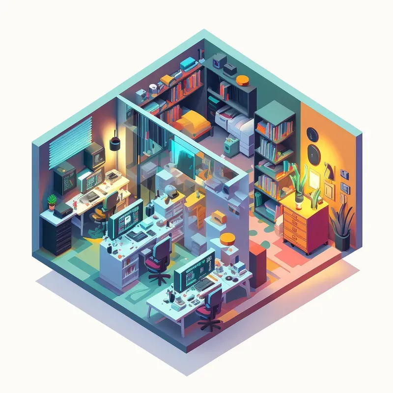 Isometric 3D Room Interiors Game Assets Midjourney Prompt | PromptBase