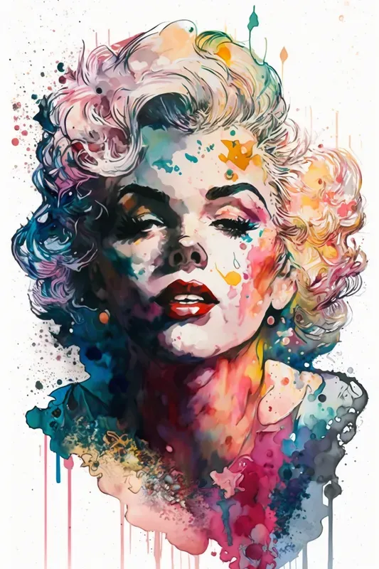 Alcohol Ink Celebrities Portraits Midjourney Prompt | PromptBase