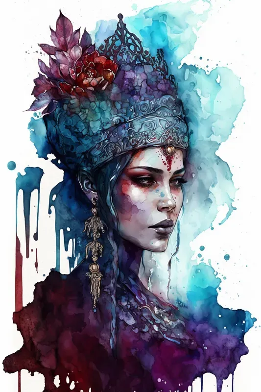 Alcohol Ink Celebrities Portraits Midjourney Prompt | PromptBase