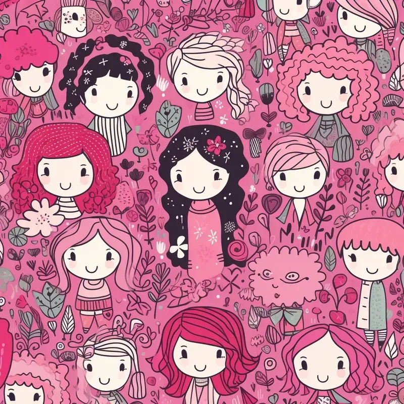 Seamless Patterns Of Line Art Doodles Midjourney Prompt | PromptBase