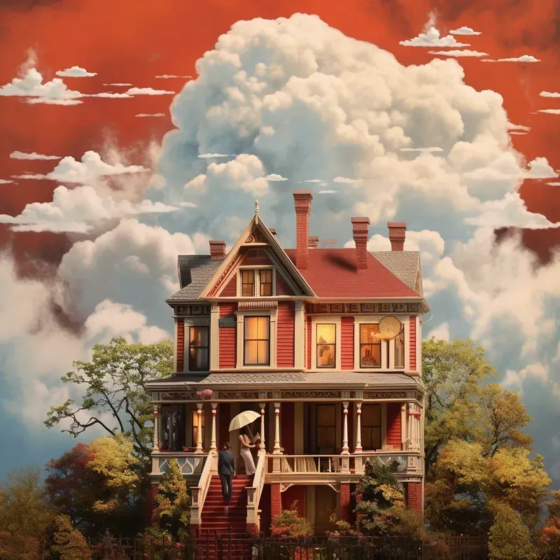 Magritte Rockwell Nostalgia Fusion Artworks Midjourney Prompt PromptBase