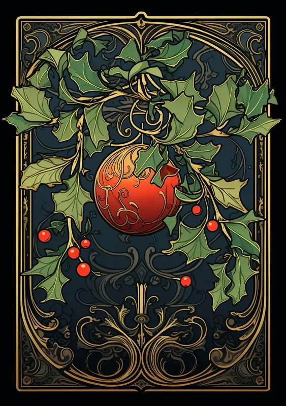 Art nouveau christmas prints