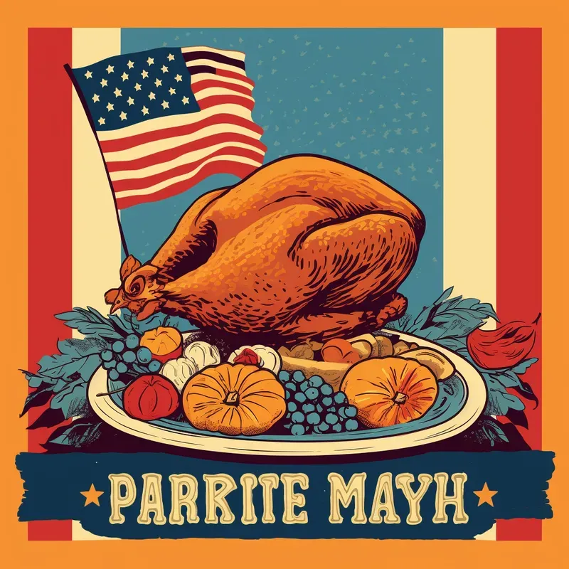 Patriotic Thanksgiving Pop Art Posters Midjourney Prompt | PromptBase