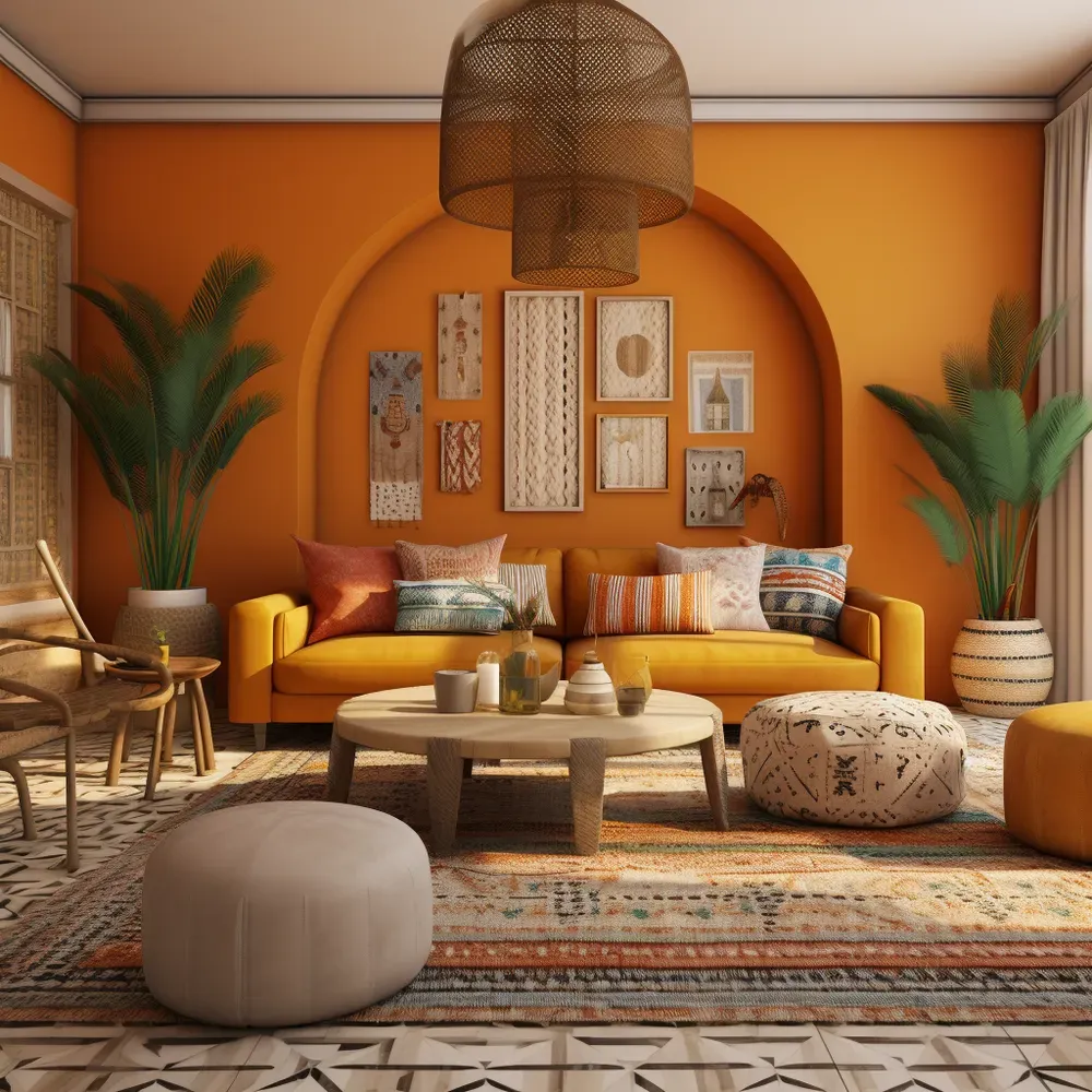 Mid Century Moroccan Fusion Designs Midjourney Prompt | PromptBase