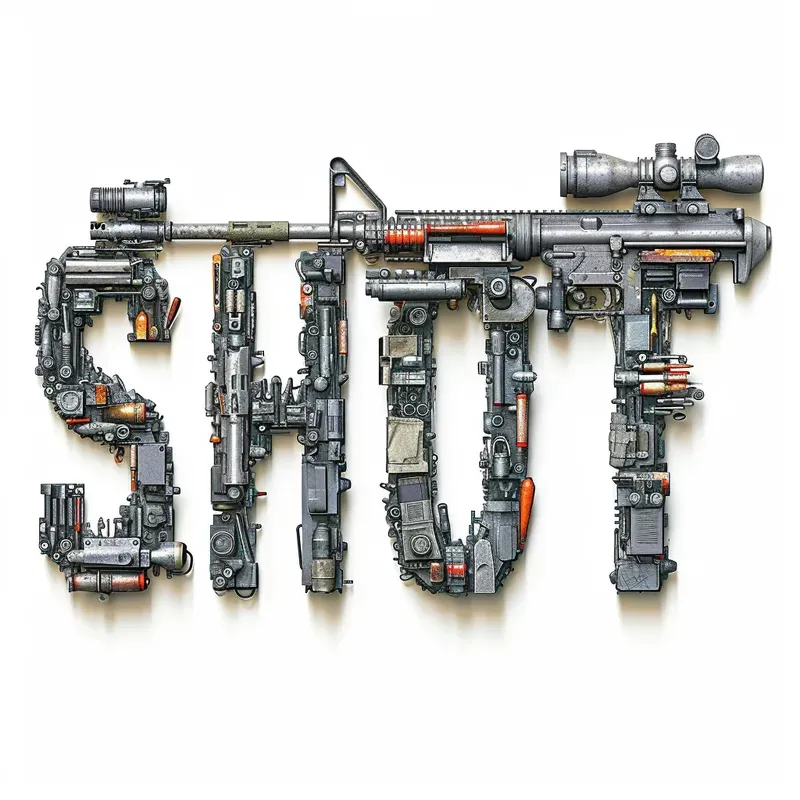 Weapon Pieces Custom Made Font Texts Midjourney Prompt | PromptBase