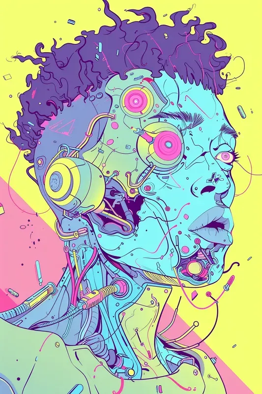 Modern Cool Anime Bioorganic Pfp Art Midjourney Prompt | PromptBase