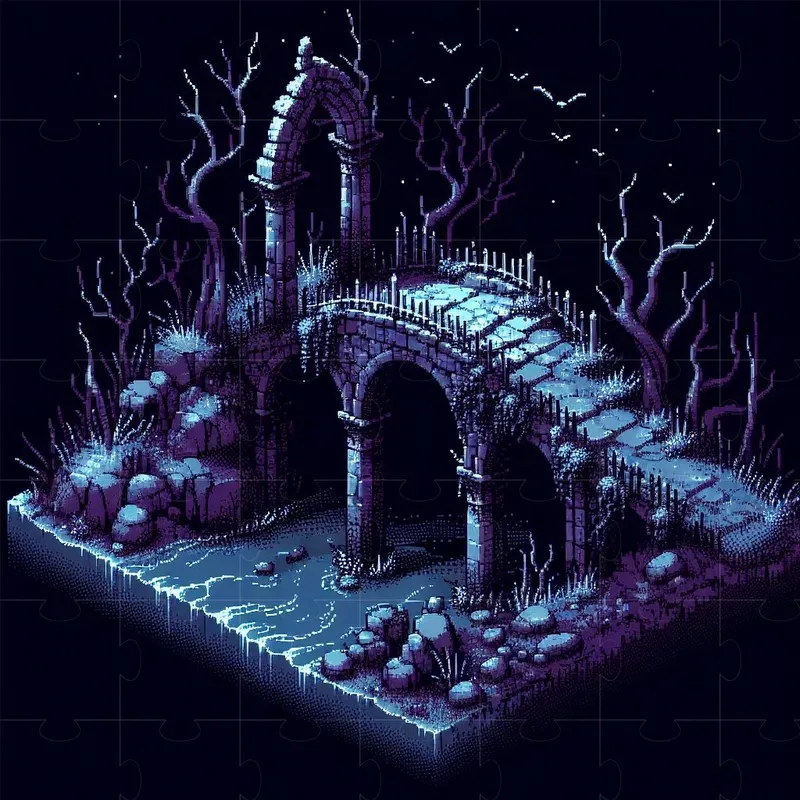 Isometric Spooky Pixel Art Buildings DALL·E Prompt | PromptBase