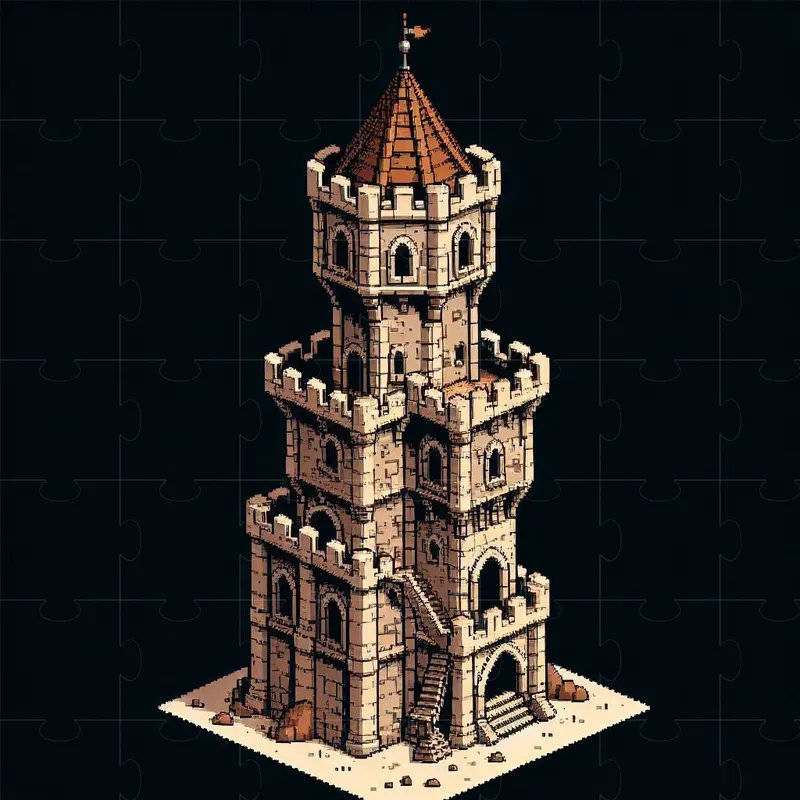 Isometric Medieval Pixel Art Buildings DALL·E Prompt | PromptBase