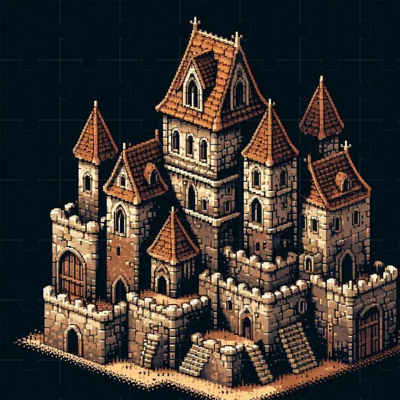 Isometric Medieval Pixel Art Buildings DALL·E Prompt | PromptBase