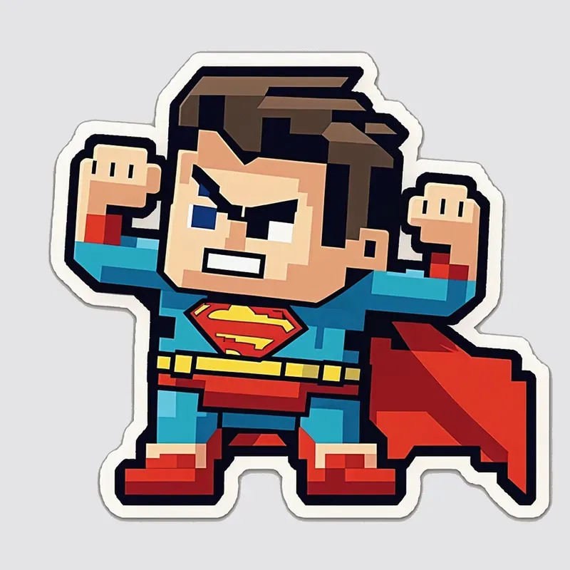 8-bit Pixel Superhero Stickers Midjourney Prompt | PromptBase