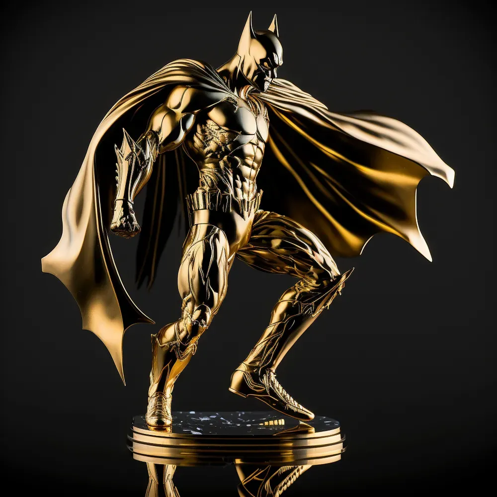 Gold Superhero Figurines Midjourney Prompt PromptBase