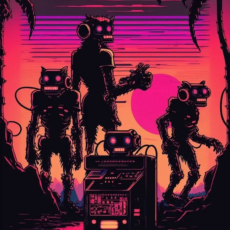 Dark Synth Wallpaper Artworks Midjourney Prompt PromptBase