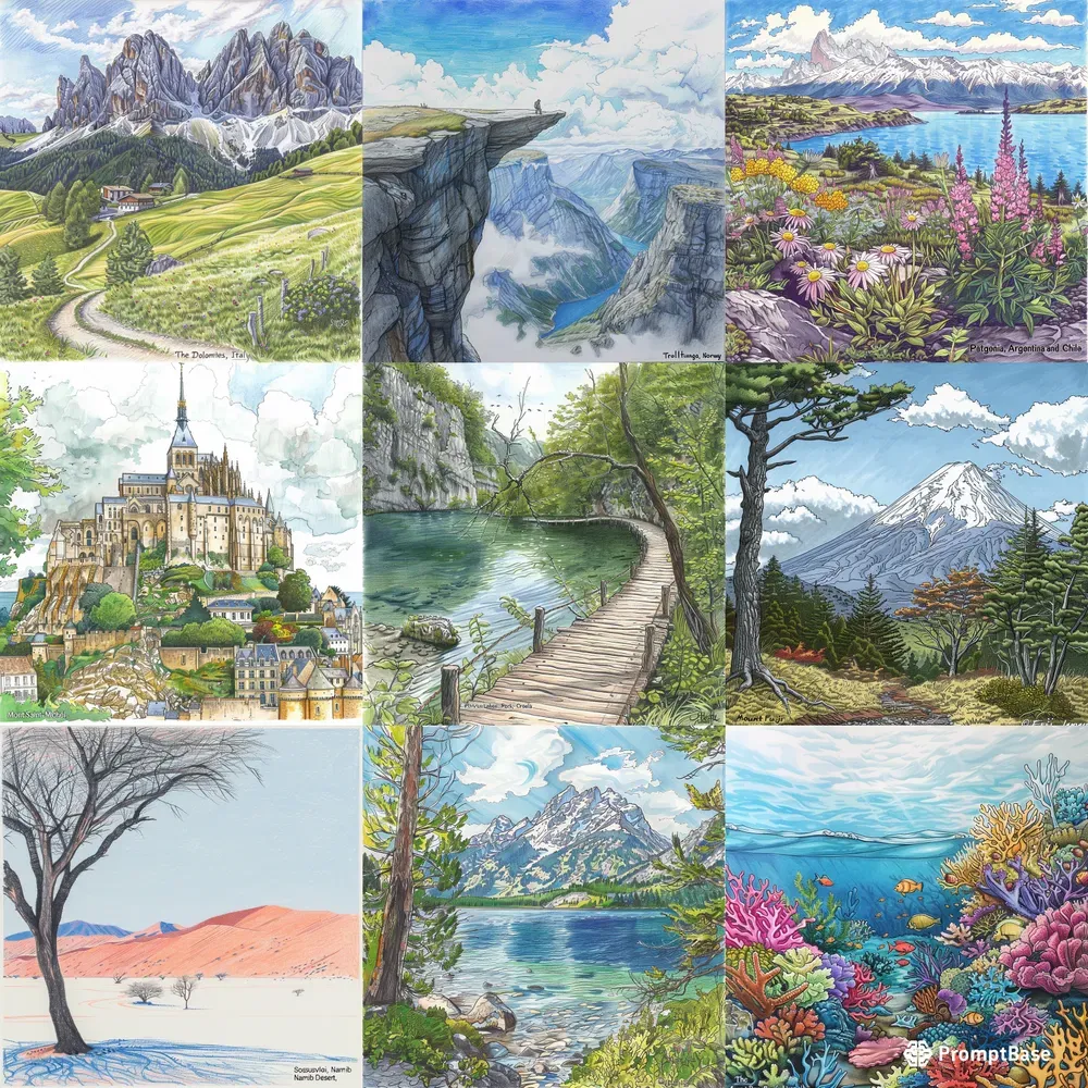 Nature Illustrations For Books Midjourney Prompt | PromptBase