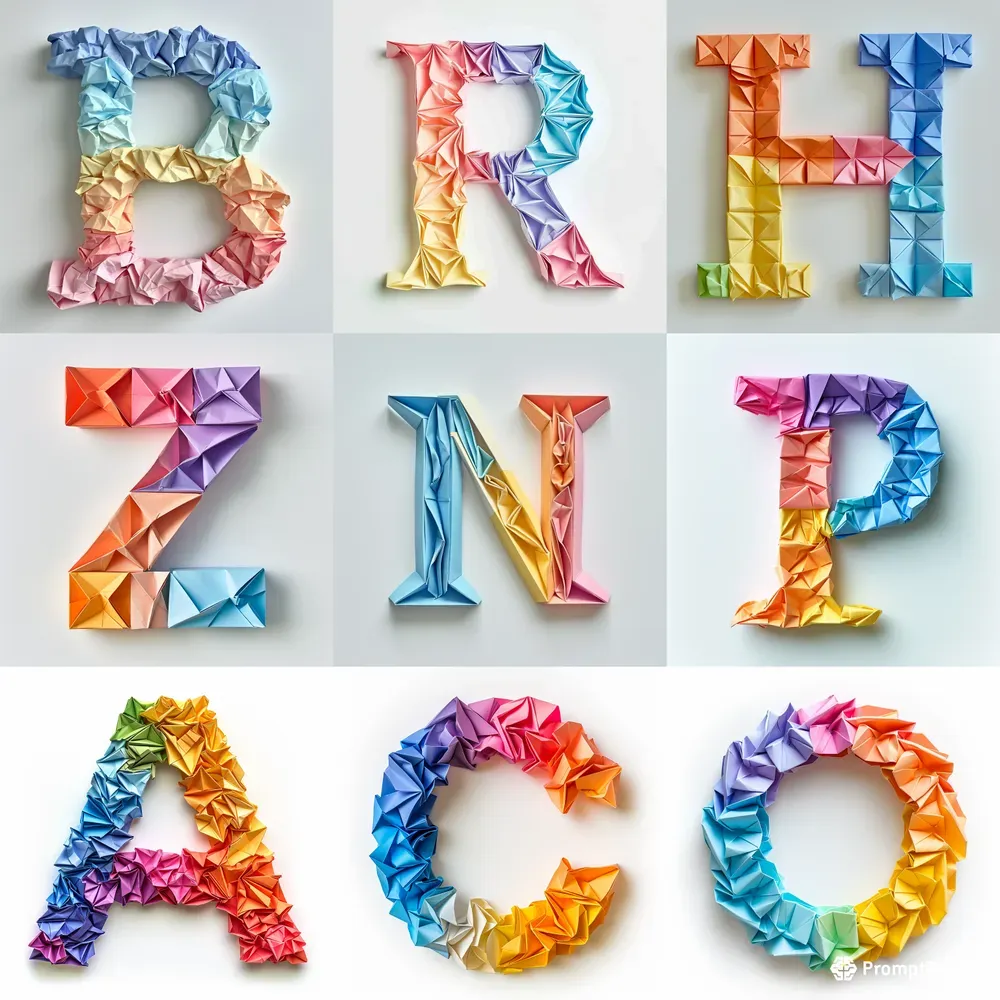 Origami Made Letter Text Logos Midjourney Prompt | PromptBase