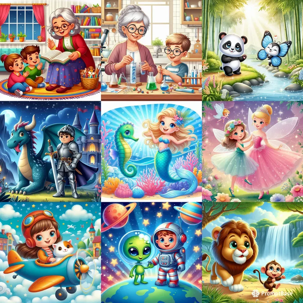 Childrens Book Illustrations DALL·E Prompt | PromptBase