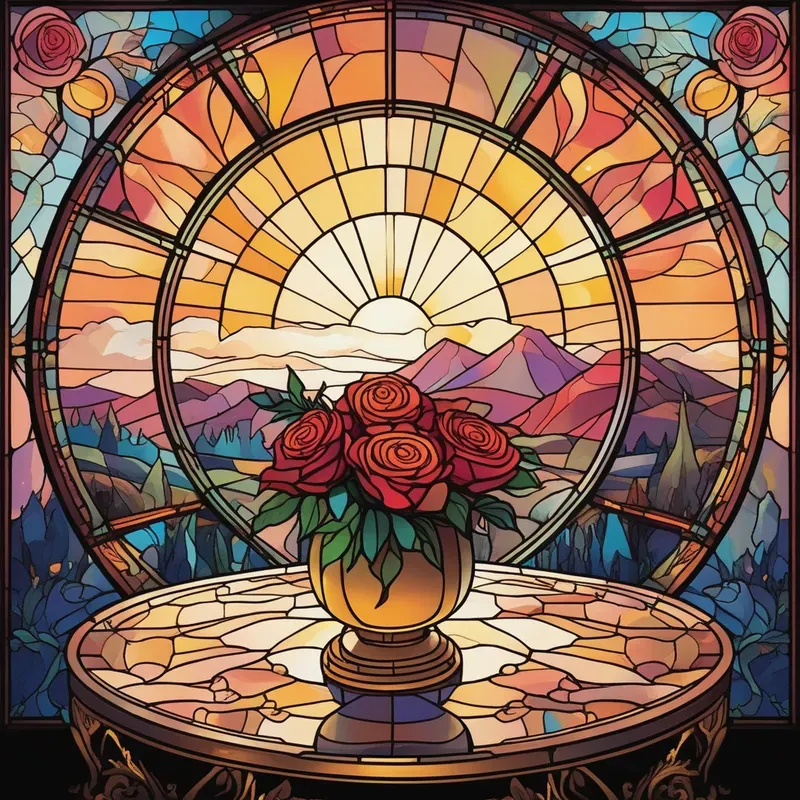 Stained Glass Landscapes Stable Diffusion Prompt | PromptBase