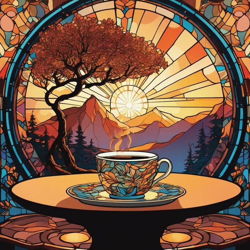 Stained Glass Landscapes Stable Diffusion Prompt | PromptBase
