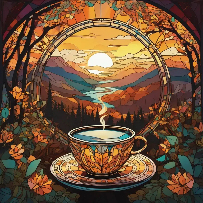 Stained Glass Landscapes Stable Diffusion Prompt | PromptBase