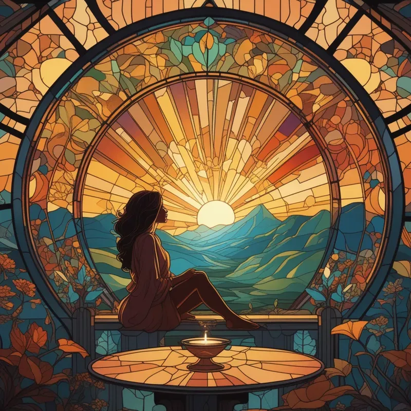 Stained Glass Landscapes Stable Diffusion Prompt | PromptBase