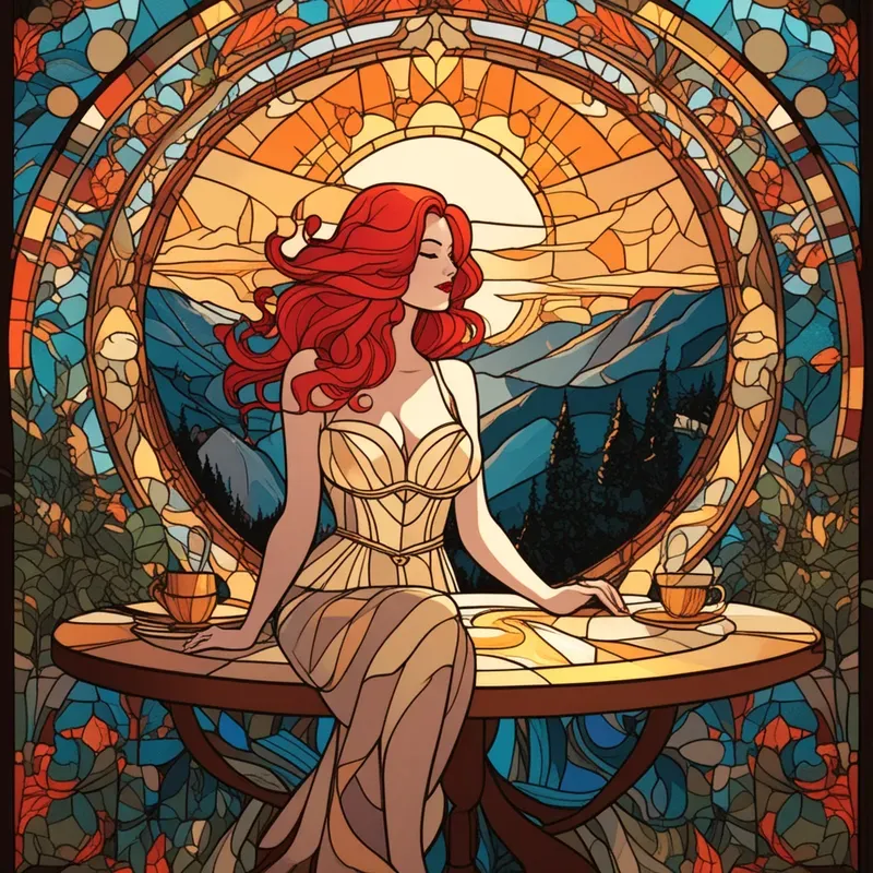 Stained Glass Landscapes Stable Diffusion Prompt | PromptBase
