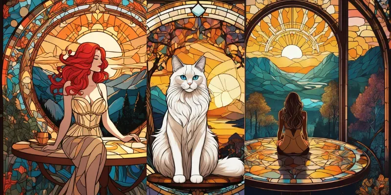 Stained Glass Landscapes Stable Diffusion Prompt | PromptBase