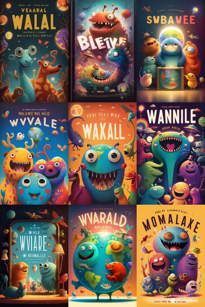 Colorful Children Book Covers Midjourney Prompt | PromptBase