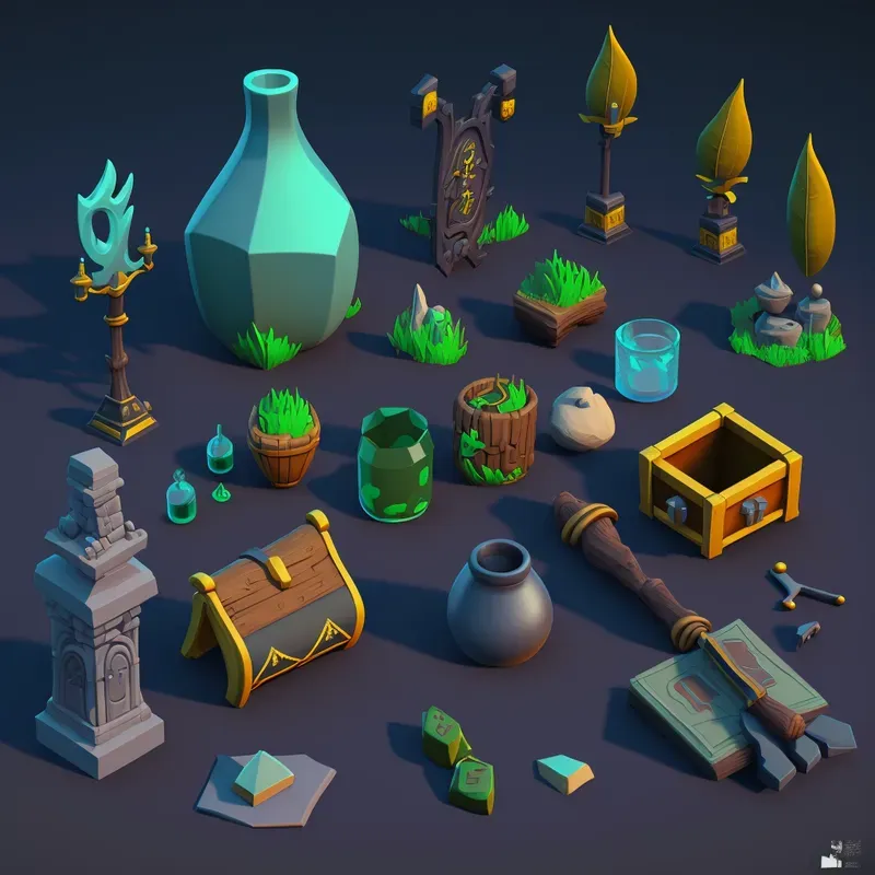 Unity Items Unity Style Game Assets Premium Items Midjourney Prompt | PromptBase