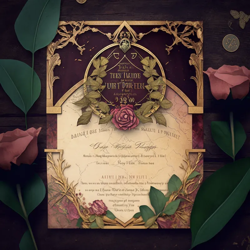 Wedding Invitations Highly Detailed Midjourney Prompt | PromptBase