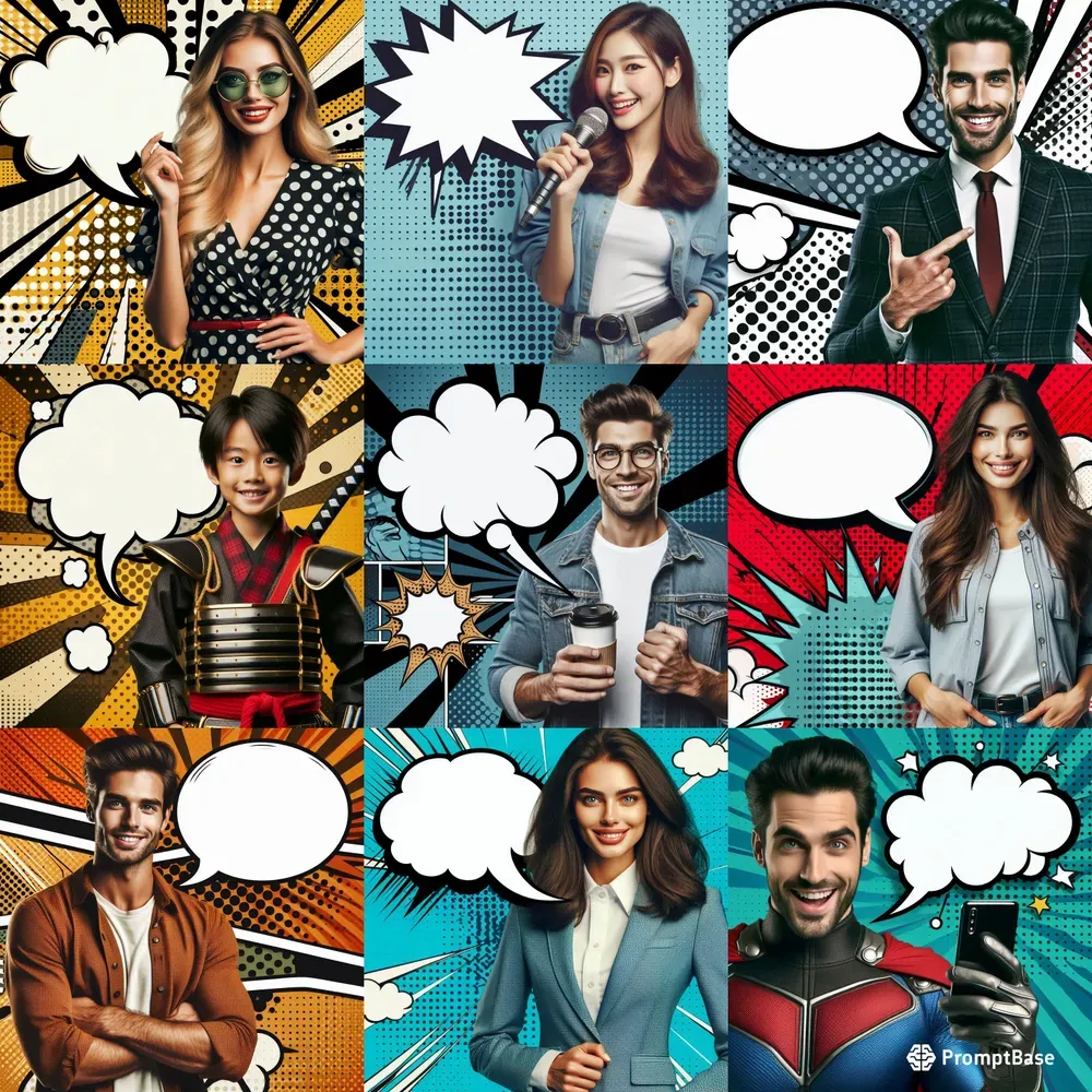 Cheerful Comic Style Portraits DALL·E Prompt | PromptBase