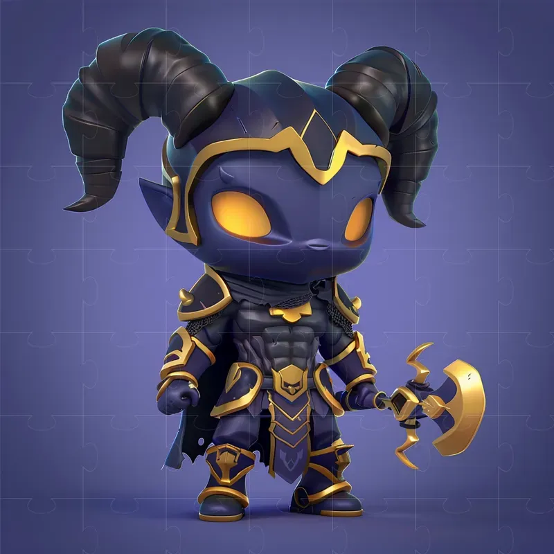 3D Chibi Warrior Characters Midjourney Prompt | PromptBase