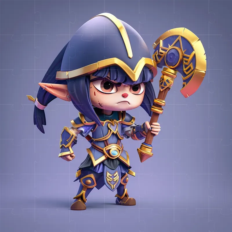 3D Chibi Warrior Characters Midjourney Prompt | PromptBase