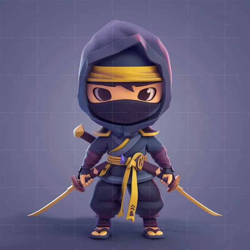 3D Chibi Warrior Characters Midjourney Prompt | PromptBase