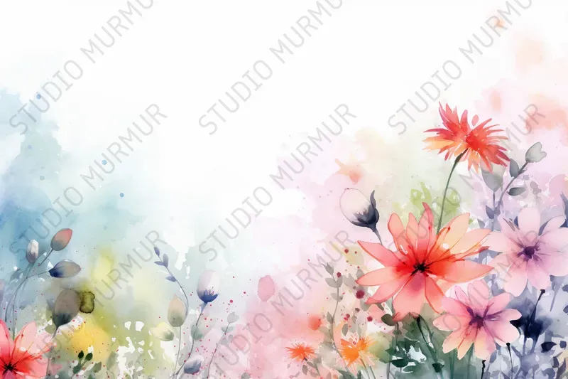 Pretty Watercolor Floral Wedding Cards Midjourney Prompt | PromptBase