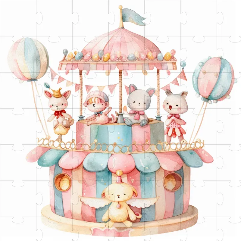 Cute Pastel Carnival Watercolor Clip Art Midjourney Prompt | PromptBase