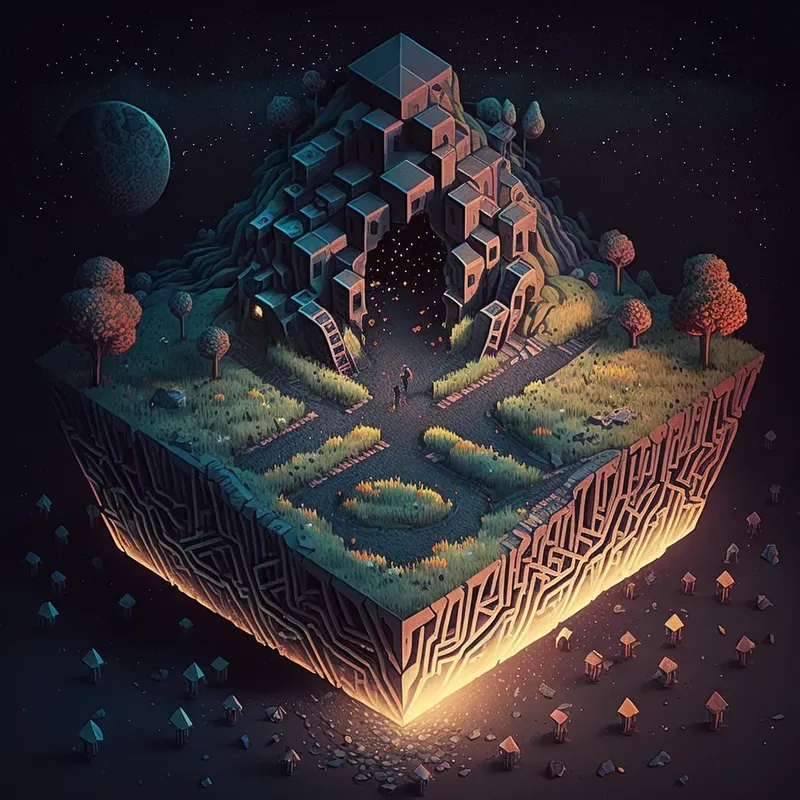 Video Game Isometric Scene Pixel Art Midjourney Prompt | PromptBase