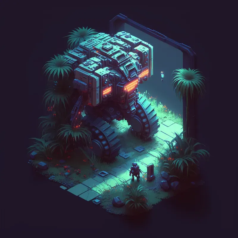 Video Game Isometric Scene Pixel Art Midjourney Prompt | PromptBase