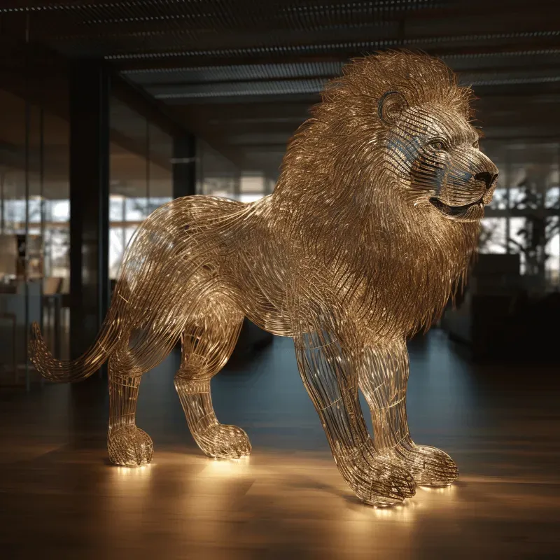 Wireframe Animal Sculptures Midjourney Prompt | PromptBase