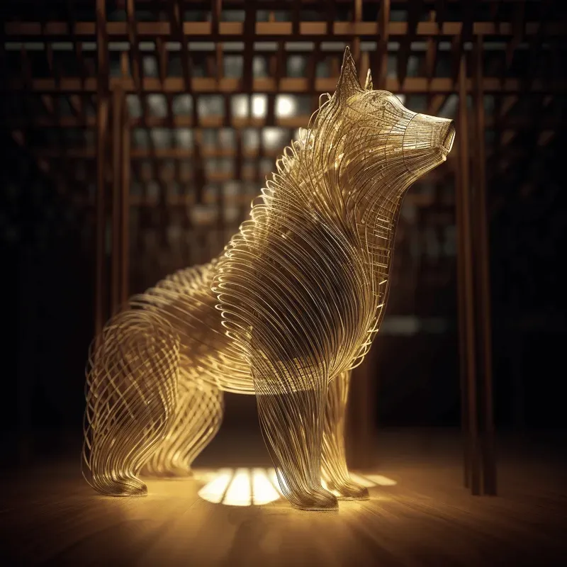 Wireframe Animal Sculptures Midjourney Prompt | PromptBase