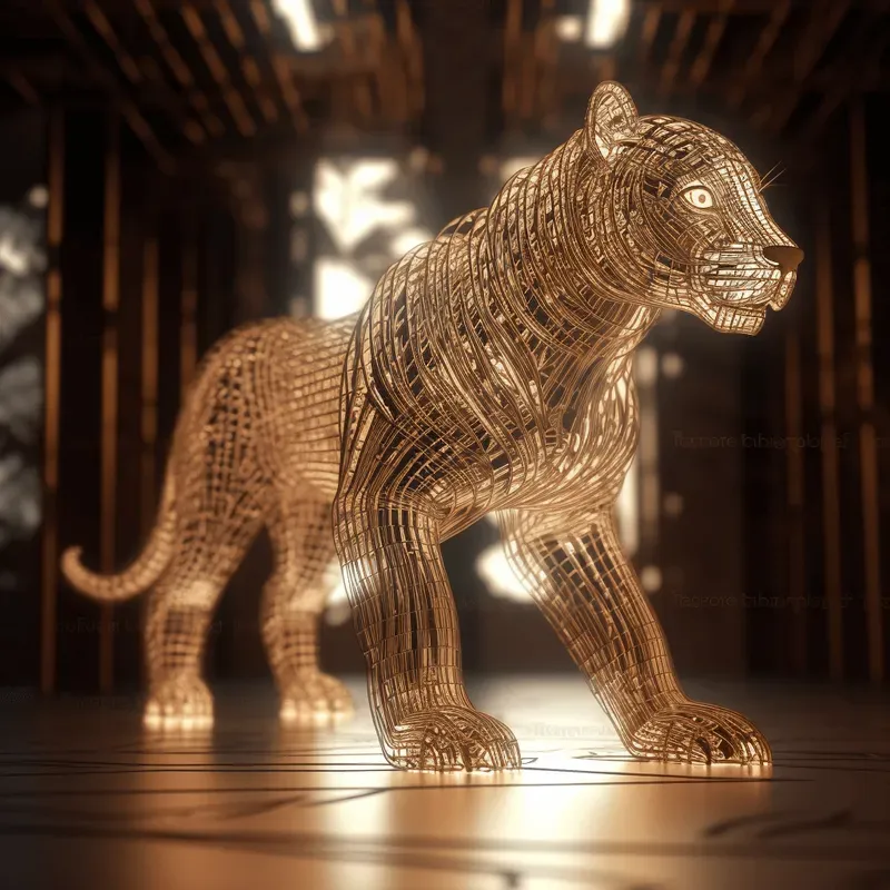 Wireframe Animal Sculptures Midjourney Prompt | PromptBase