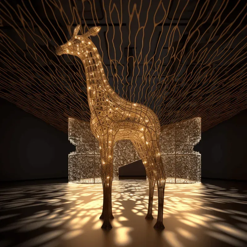Wireframe Animal Sculptures Midjourney Prompt | PromptBase