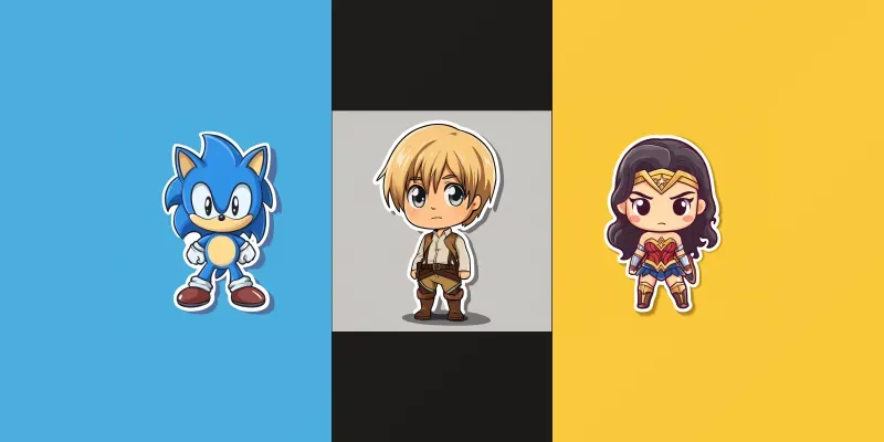 Simple Character Sticker Art Generator App | PromptBase