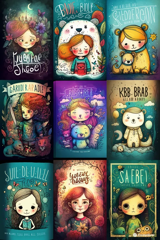 Alcohol Neon Inked Childrens Book Covers Midjourney Prompt | PromptBase