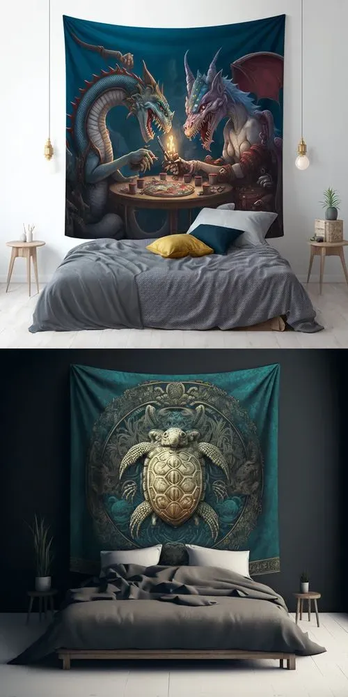 Bedroom Tapestry Designs Midjourney Prompt PromptBase