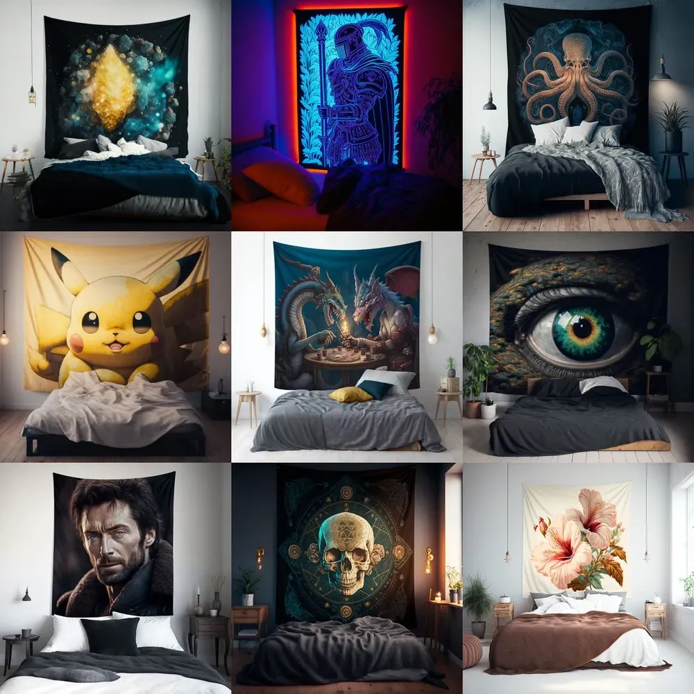 Bedroom Tapestry Designs Midjourney Prompt PromptBase