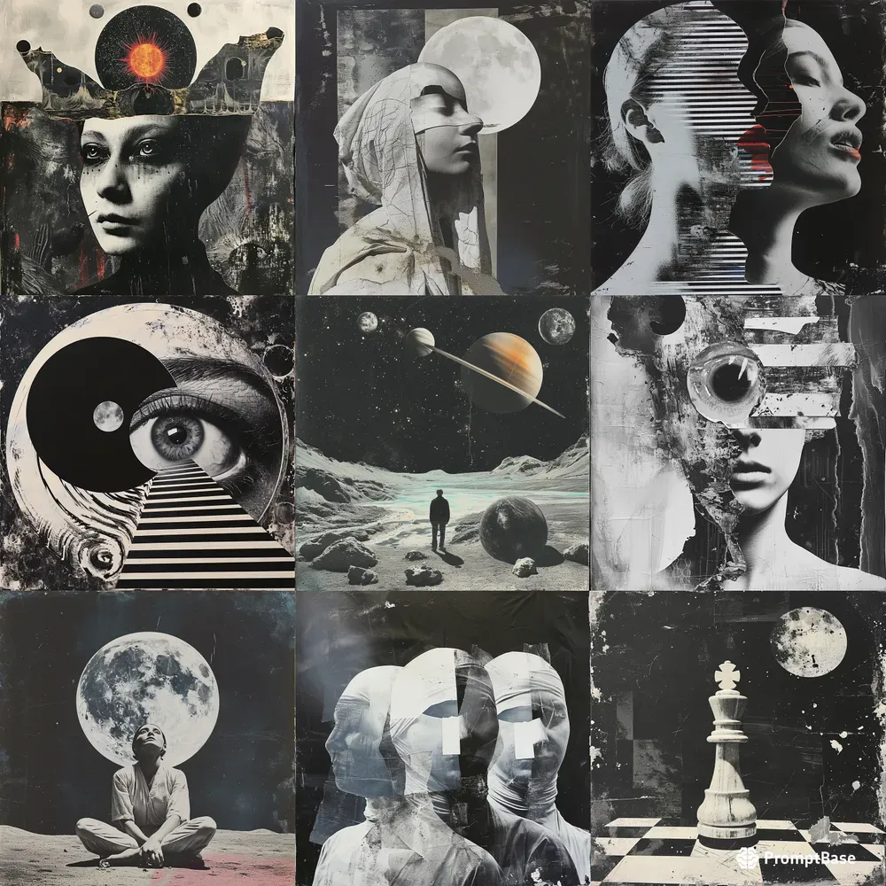 Image Transfer Analog Collages Midjourney Prompt PromptBase